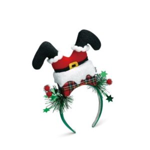 Christmas headband with upside-down Santa Claus design