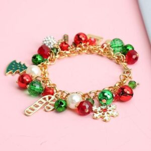 Bracelet with festive Christmas themed pendants