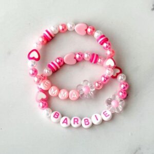 Beaded bracelet with alphabet letter charms