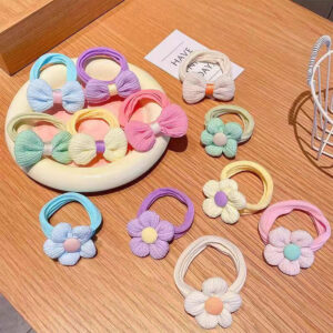 Girls colorful flower hair rope