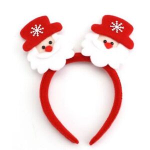 Red Christmas headband with cute Santa Claus