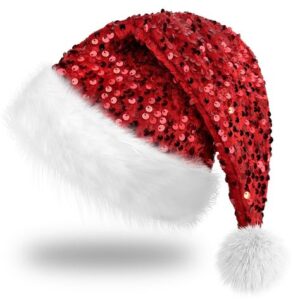 Christmas Santa hat with shiny sequins