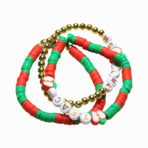 Soft pottery Christmas bracelet set