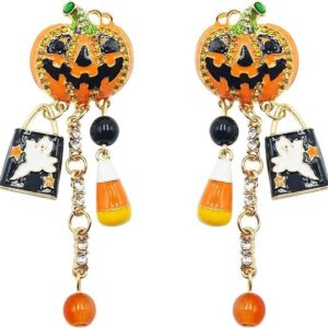 Cute Halloween pumpkin head earrings