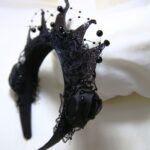 Black lace Halloween headband with rose decoration