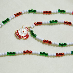 Santa Claus pendant necklace and bracelet set with festive holiday charm