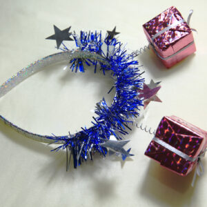 Headband with a festive gift box design