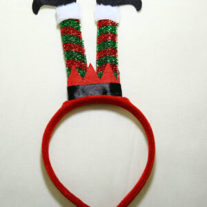 Headband with upside-down Santa Claus design