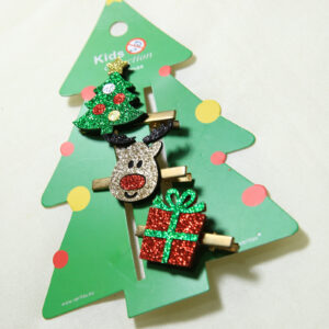 Set of cute Christmas-themed hair clips