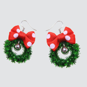 Christmas wreath earrings