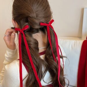 Red Bow Hair Clip